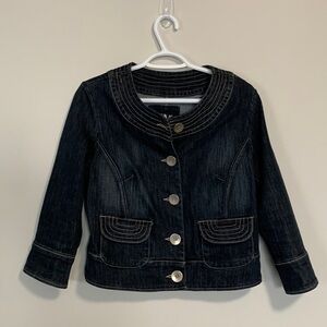 Vintage Live a Little Crop Jean Jacket Size Small